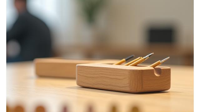 DIYした木製の小物入れ