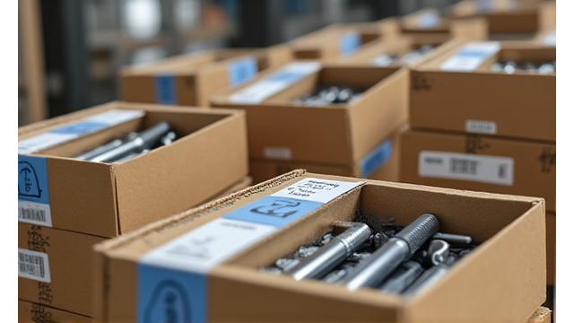 整然と積み重ねられた工具の梱包箱